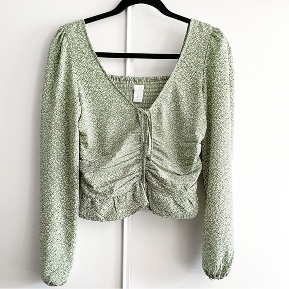 H&m Ditsy Floral Peasant Blouse - Picture 1 of 12